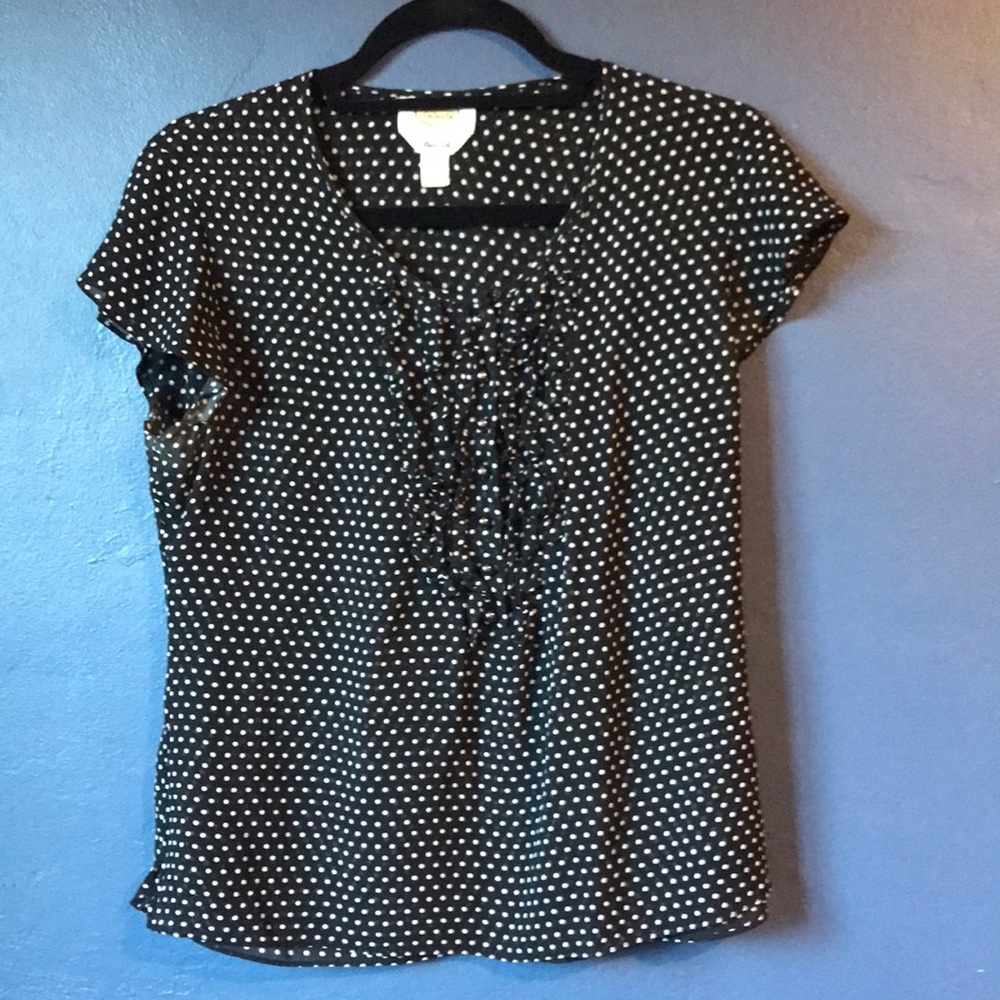 Talbot's polka dot blouse